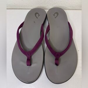 OluKai Ho'opio Purple Sandals Flip Flops Women’s Size 11 Summer Beach Comfort